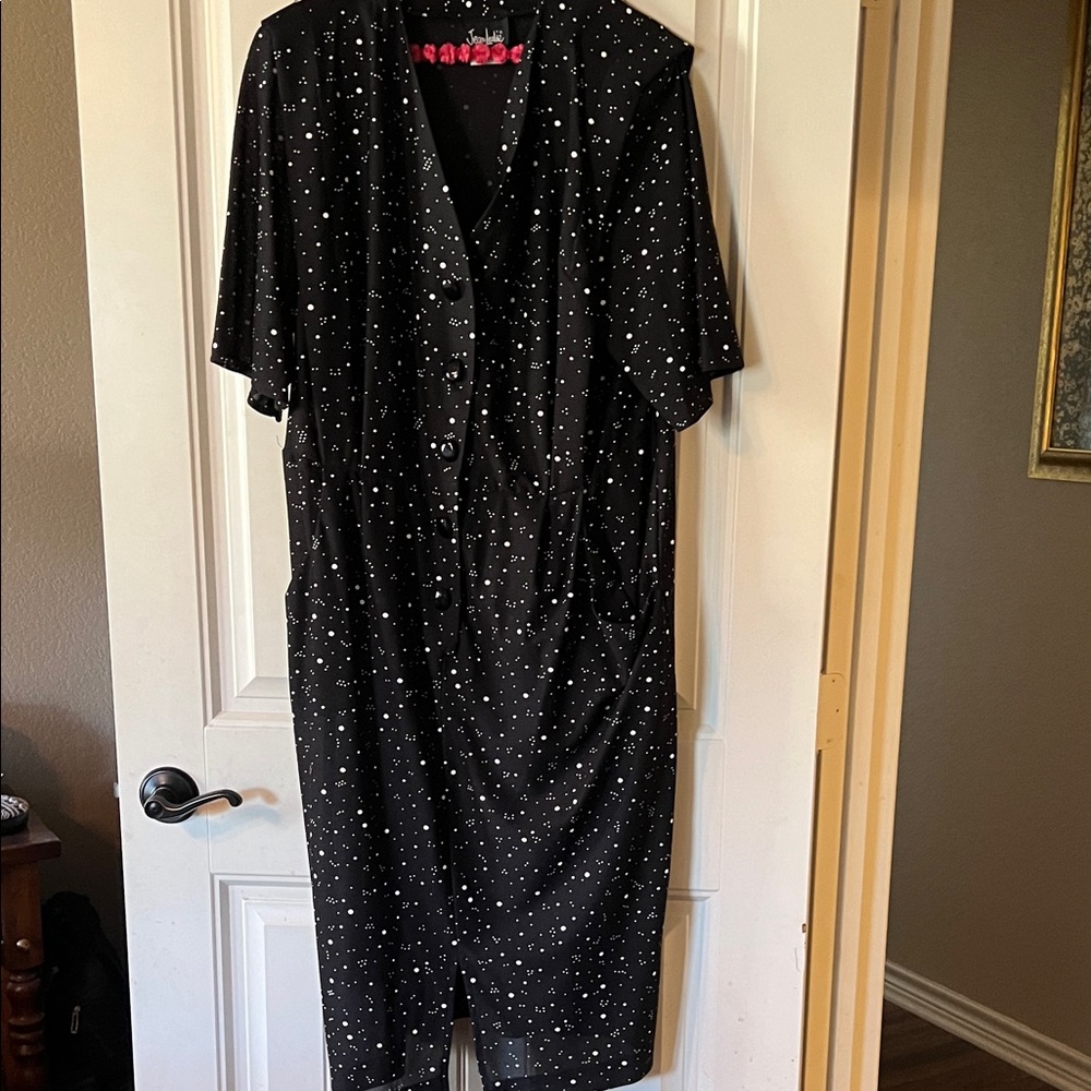 Black Dress with White Polka Dots